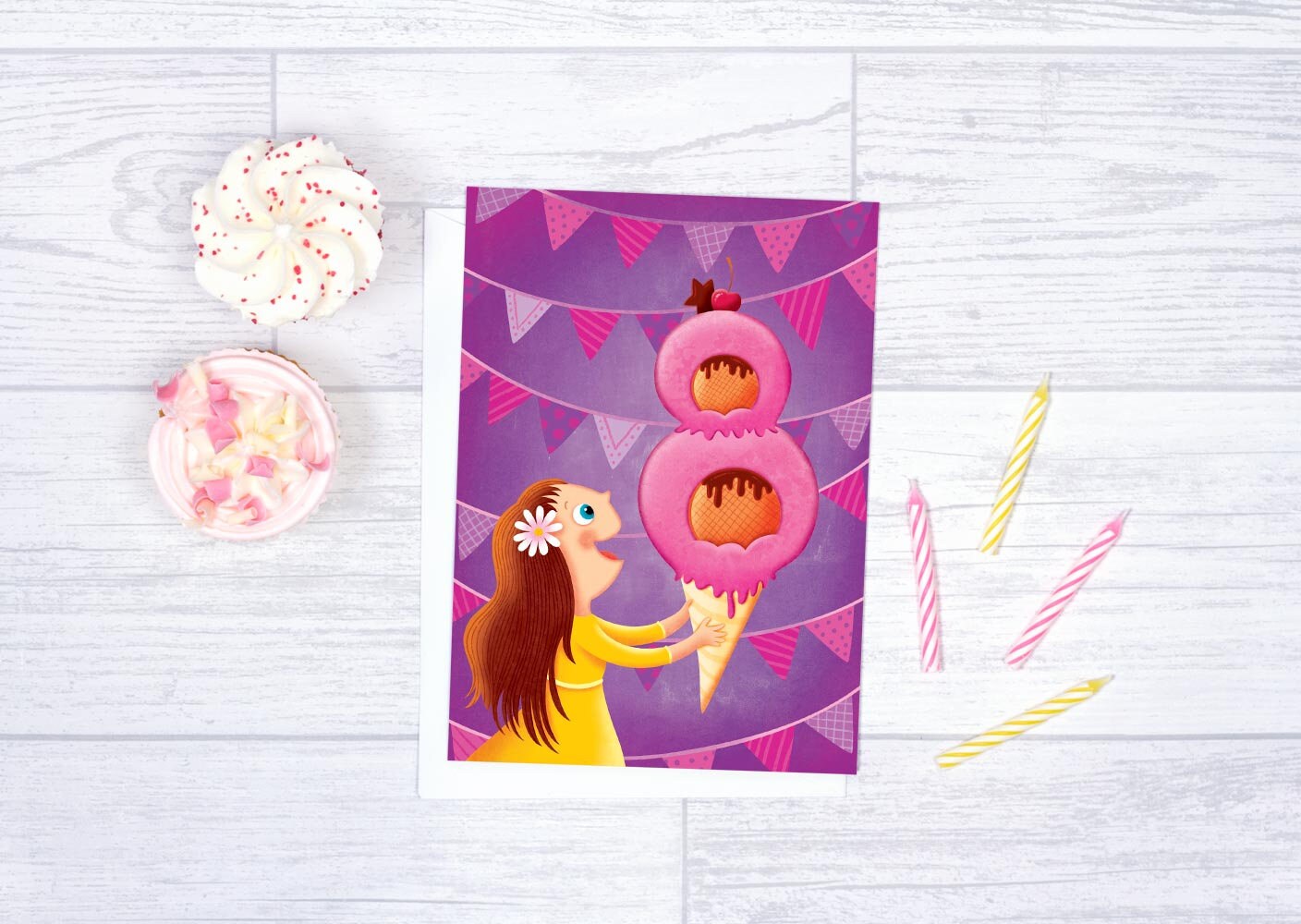 Carte D Anniversaire Pour Fille De 8 Ans Carte De Bonne Etsy France