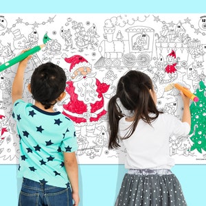 Calendrier de l'Avent à colorier, coloriage de Noël, cadeau pour enfant, Advent Calendar image 1