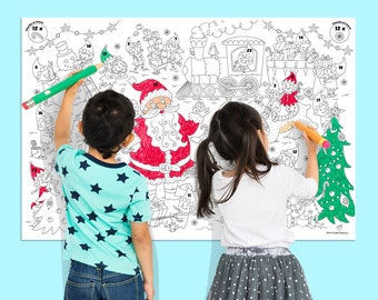 Calendrier de l'Avent à colorier, coloriage de Noël, cadeau pour enfant, Advent Calendar