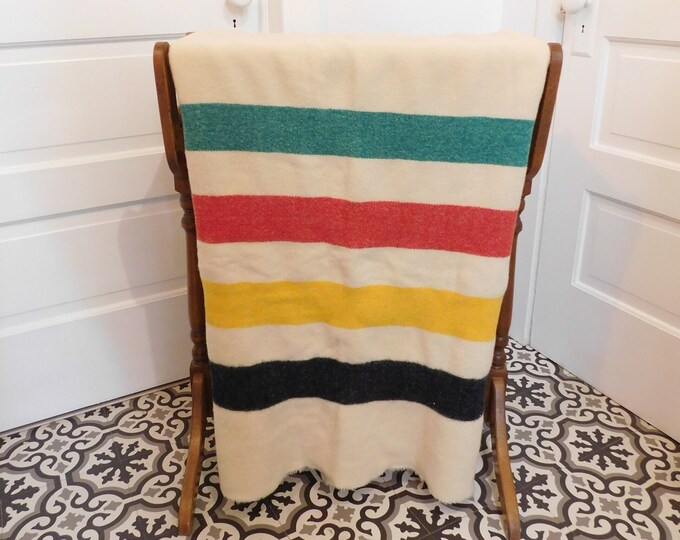Vintage Trapper Point Multi Color Stripe 4 Point Wool Blanket Eaton's
