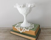 Vintage Fenton Silver Crest Spanish Lace Pedestal Bowl - Cottage - Candy Dish - Farmhouse - Fenton Silver Crest Bowl