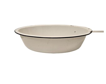 アンティーク　オーバルウォッシュタブ ヴィンテージ ホワイト＆ブルー エナメル ラージオーバル ウォッシュ