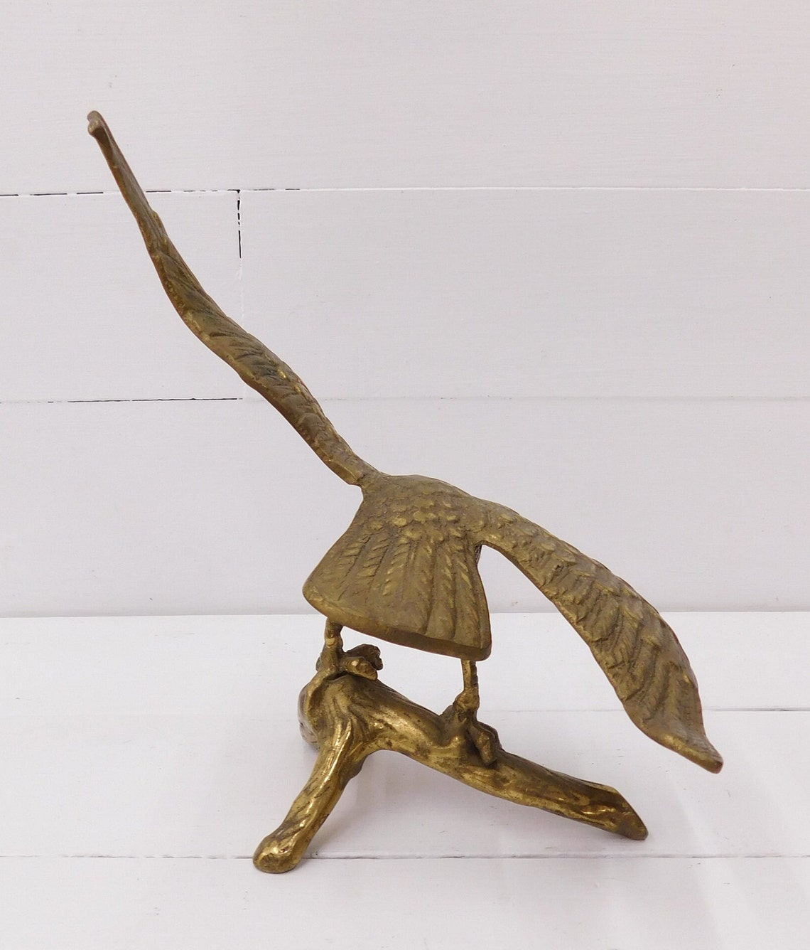 Vintage Brass Eagle Figurine Eagle Statue Brass Bird Etsy