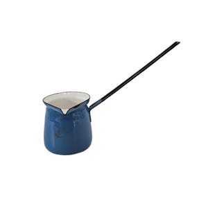 Vintage Blue Enamel Ladle Pour Cup - Farmhouse Kitchen