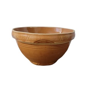 Vintage Watt Pottery Yellow Ware No 8 Stoneware Bowl - Farmhouse Kitchen - Stoneware Mixing Bowl