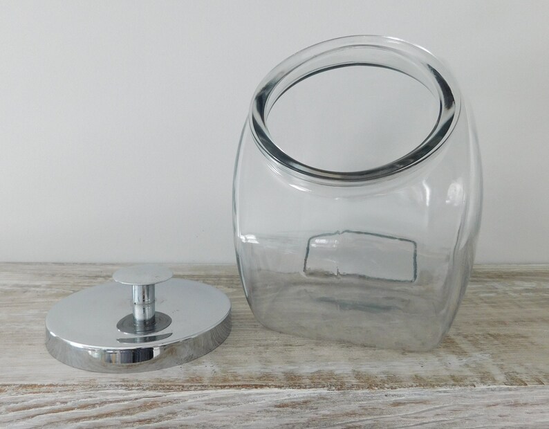 Farm Kitchen Vintage Glass Slanted Cookie Jar Kitchen Storage Jar