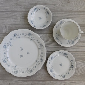Vintage 20 Piece Johann Haviland Bavaria Germany Blue Garland Service For 4 Dinnerware Set