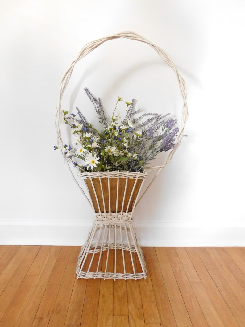 Antique Wicker Flower Funeral Basket Wicker Floor Basket Etsy