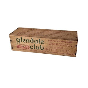 Vintage Glendale Club Wood Cheese Box - Wood Riser