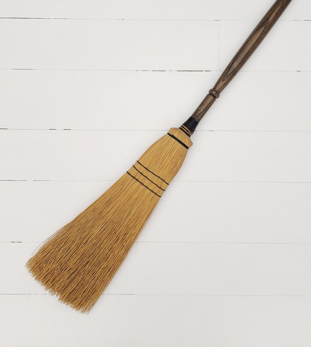 Vintage Straw Broom Fireplace Broom Fall Decor Witches Etsy