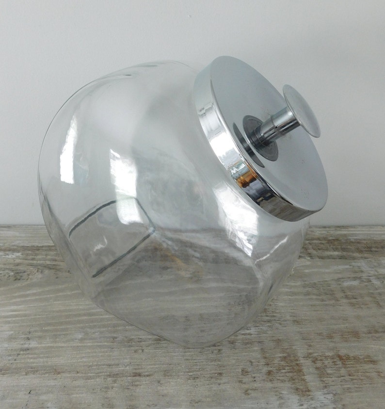 Farm Kitchen Vintage Glass Slanted Cookie Jar Kitchen Storage Jar