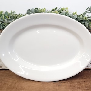 Vintage White Ironstone Serving Platter - Mayer China Ironstone - Farmhouse Cottage Kitchen - Chunky White Ironstone Dinnerware