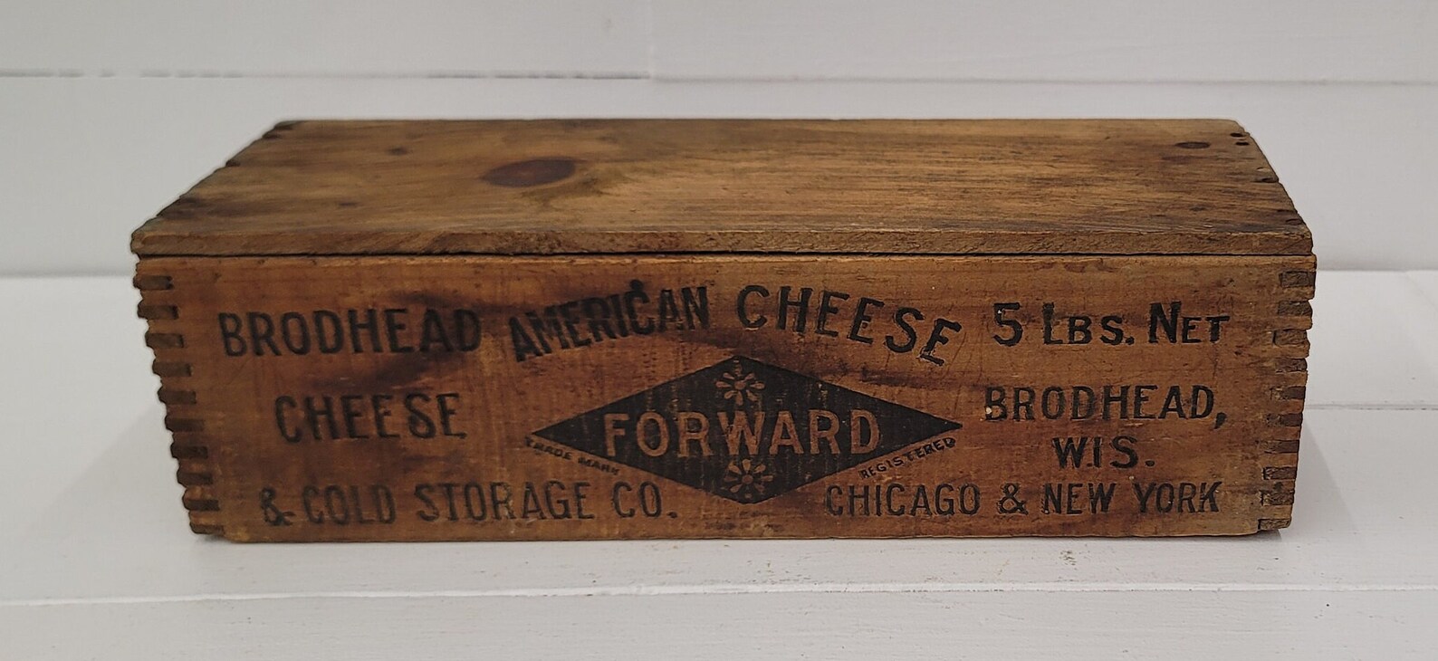 Vintage Brodhead 5 Lb Wood Cheese Box Farmhouse Kitchen Etsy