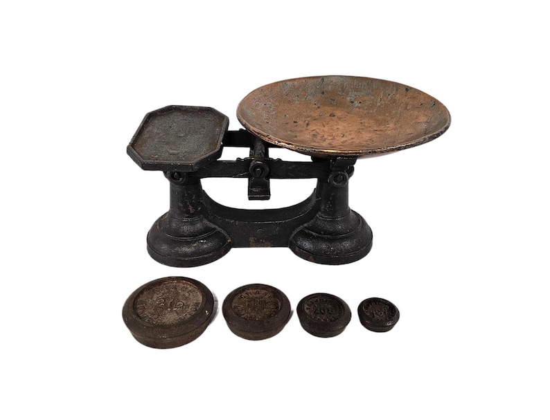 Antique English Balance Scale -iron and Copper Scale - Crane ...