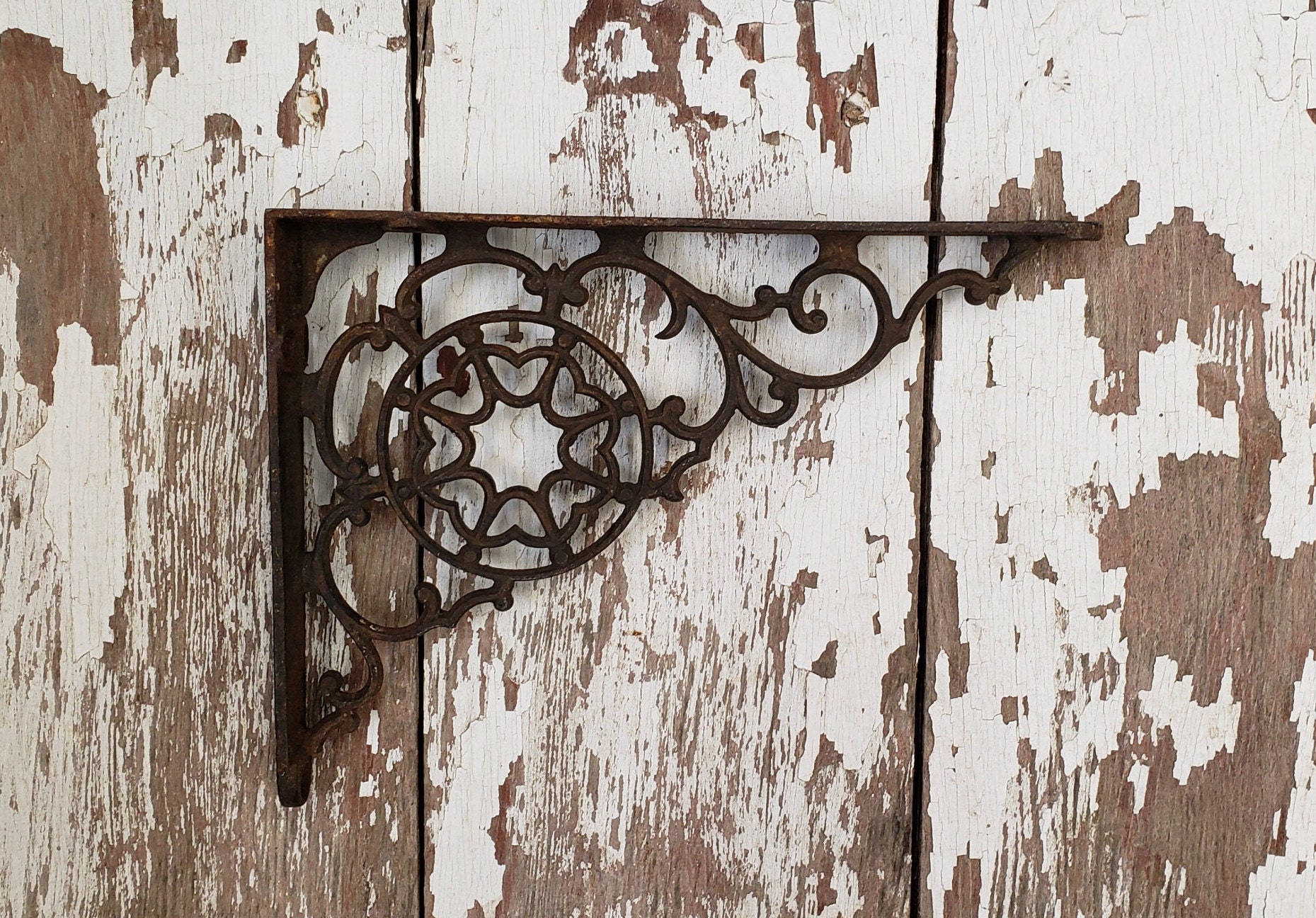 Vintage Rusty Metal Cobweb Bracket Farmhouse Shelf Bracket Etsy