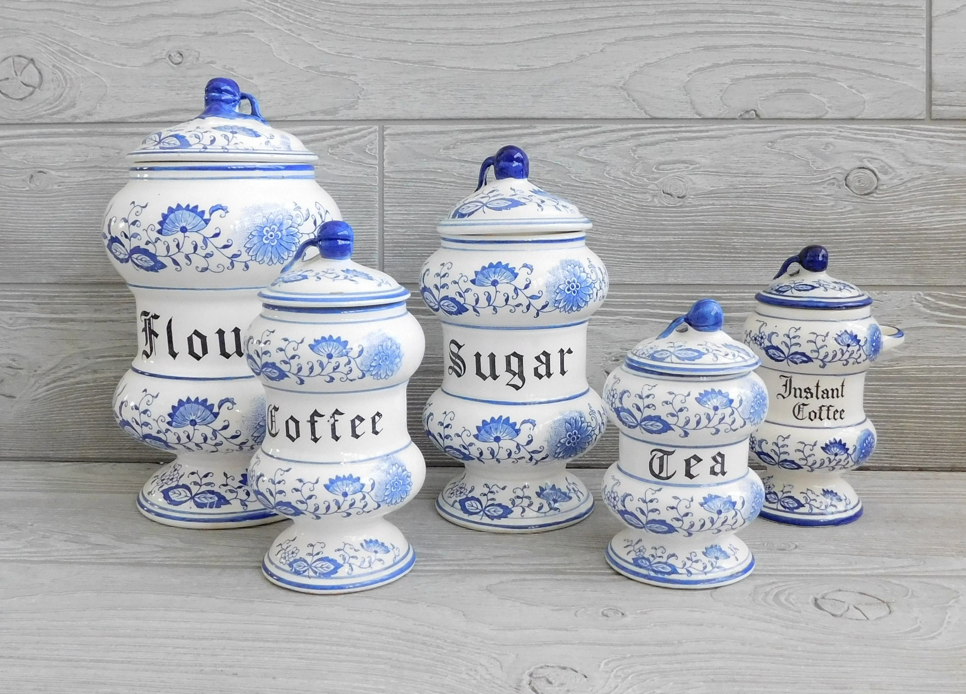 Kitchen canisters sets blue
