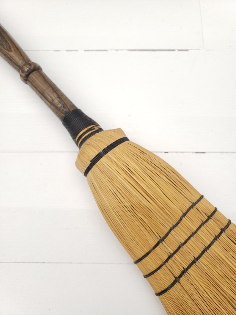 Vintage Straw Broom Fireplace Broom Fall Decor Witches Etsy