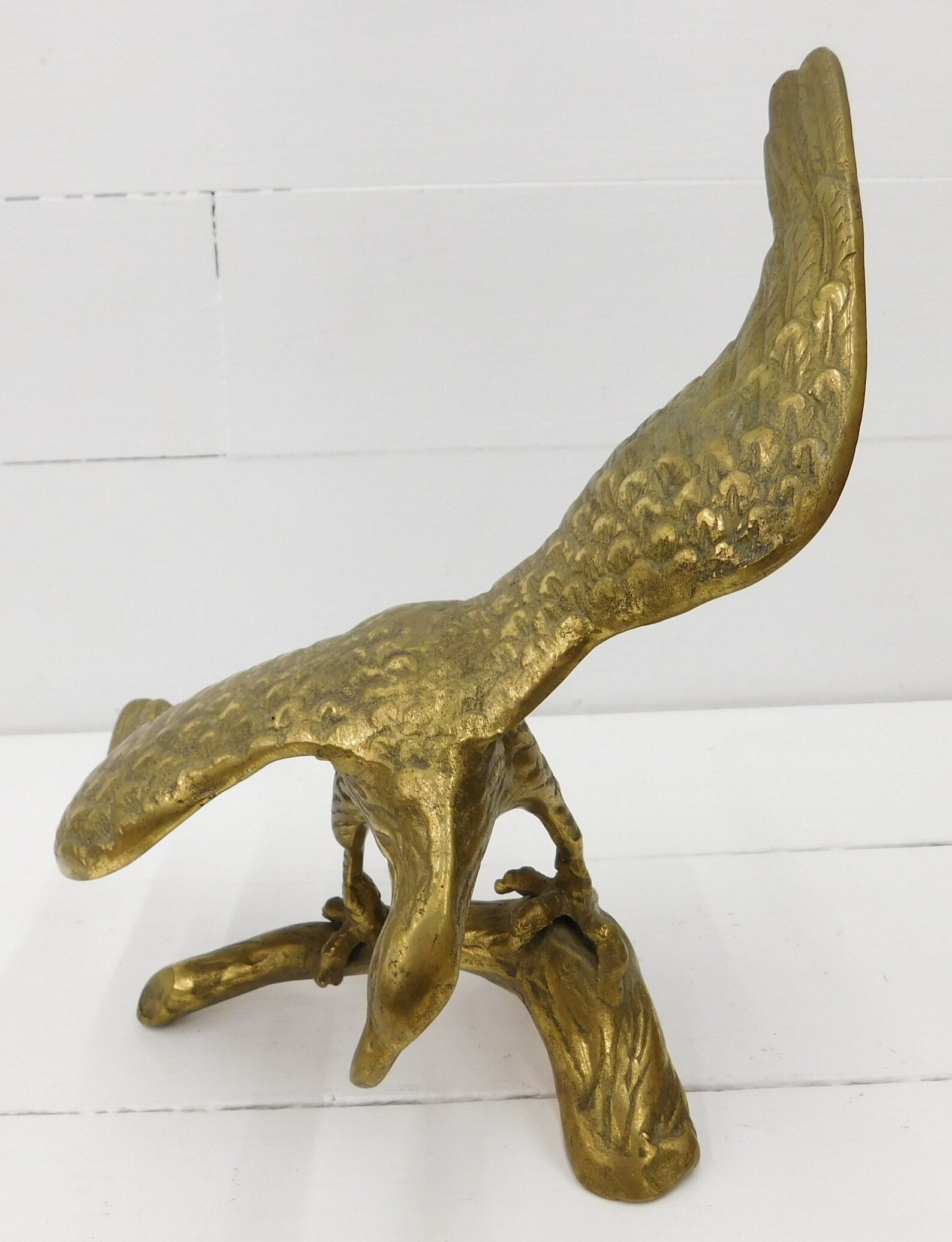 Vintage Brass Eagle Figurine Eagle Statue Brass Bird Etsy