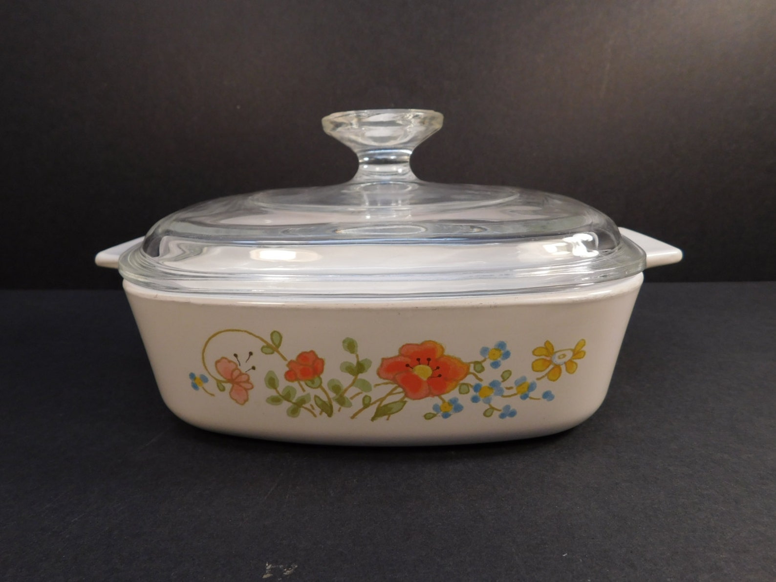 Vintage Corning Ware Wildflower 1 Quart Covered Casserole Etsy