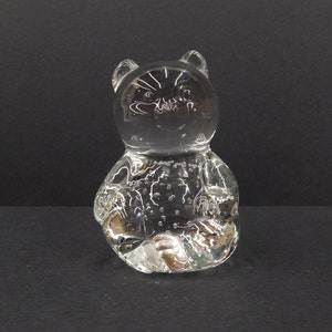 Vintage Clear Glass Bear Figurine - Collectible Bear Paperweight