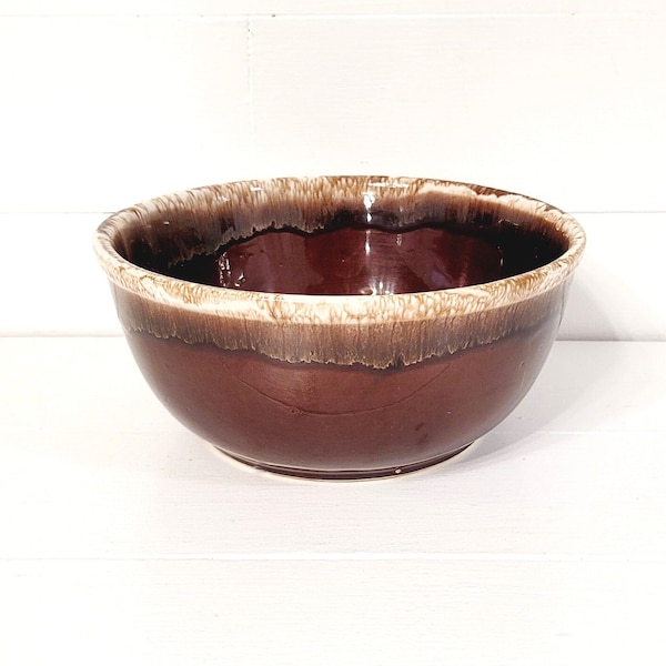 Vintage McCoy 7028 Drip Glaze Stoneware Bowl - Farmhouse Kitchen - Collectible McCoy Pottery