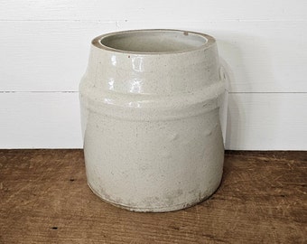 Vintage Stoneware Jar - Farmhouse Vase - Ivory Stoneware Crock