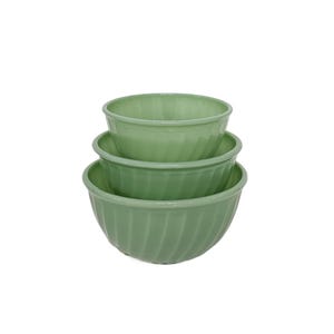 Vintage Fire King Jadeite Swirl Mixing Bowls Nesting Set