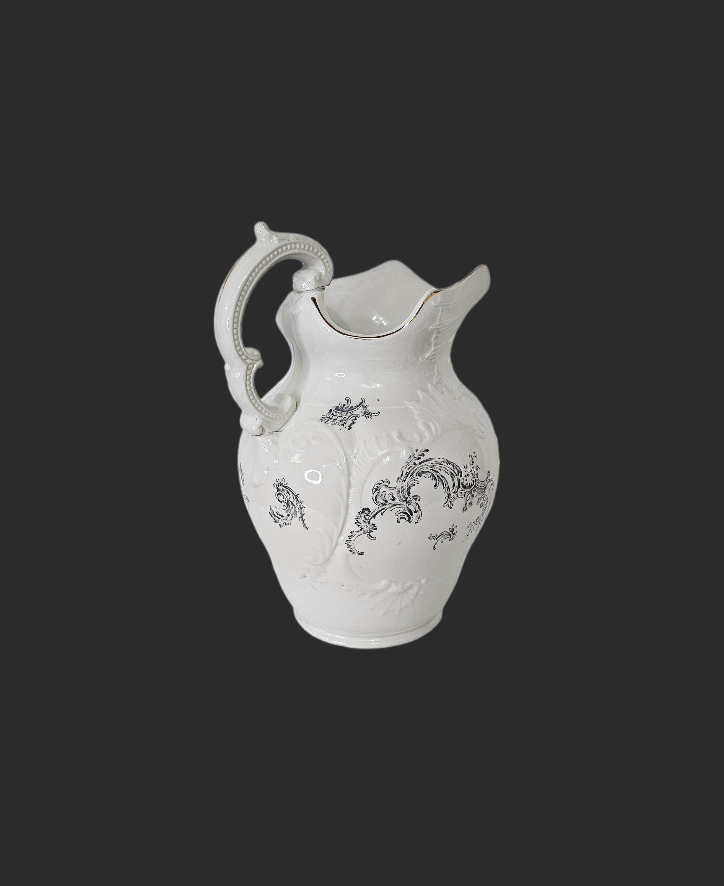 アンティーク ビクトリア朝 ワイオミング 磁器 白 グレー