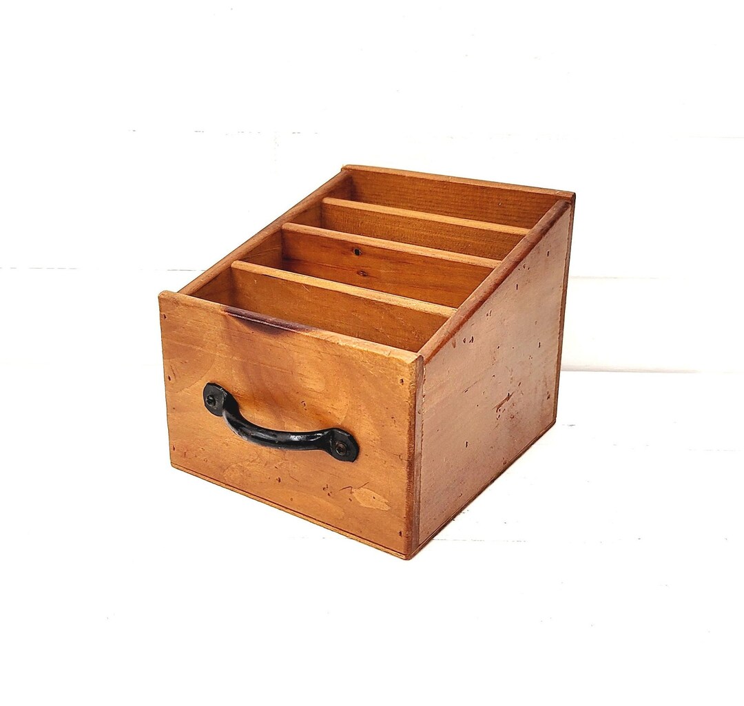 Vintage Wood Slot Divider Organizer Farmhouse Office Wood Etsy