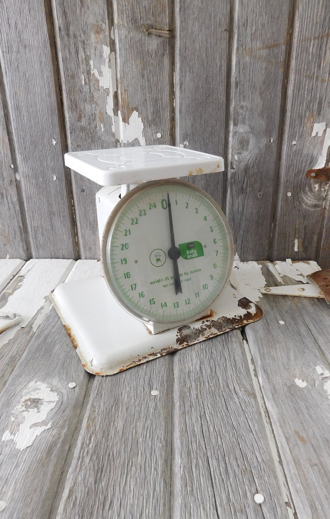 Vintage Sears Baby Scale Chippy White Paint Scale Rusty Etsy