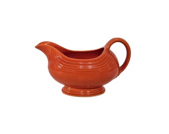 Vintage Fiestaware Original Red Gravy Boat Homer Launghlin Older Fiesta