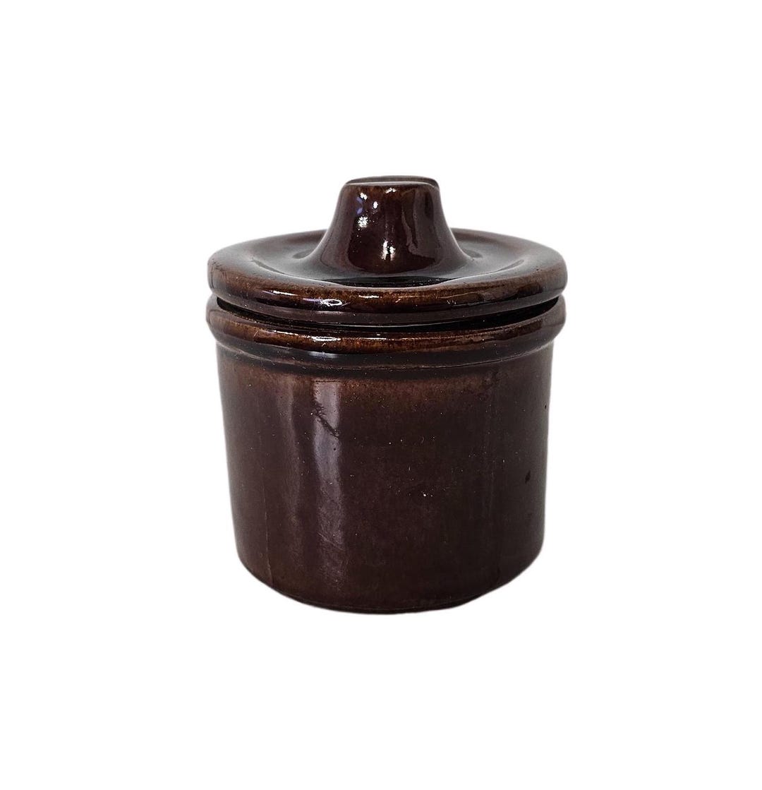 Mini Crocks Vintage Brown Stoneware Lidded Mini Crock - Etsy
