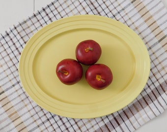 Vintage Yellow Oval Platter - Yellow Dinnerware Oval Plate - Serving Platter