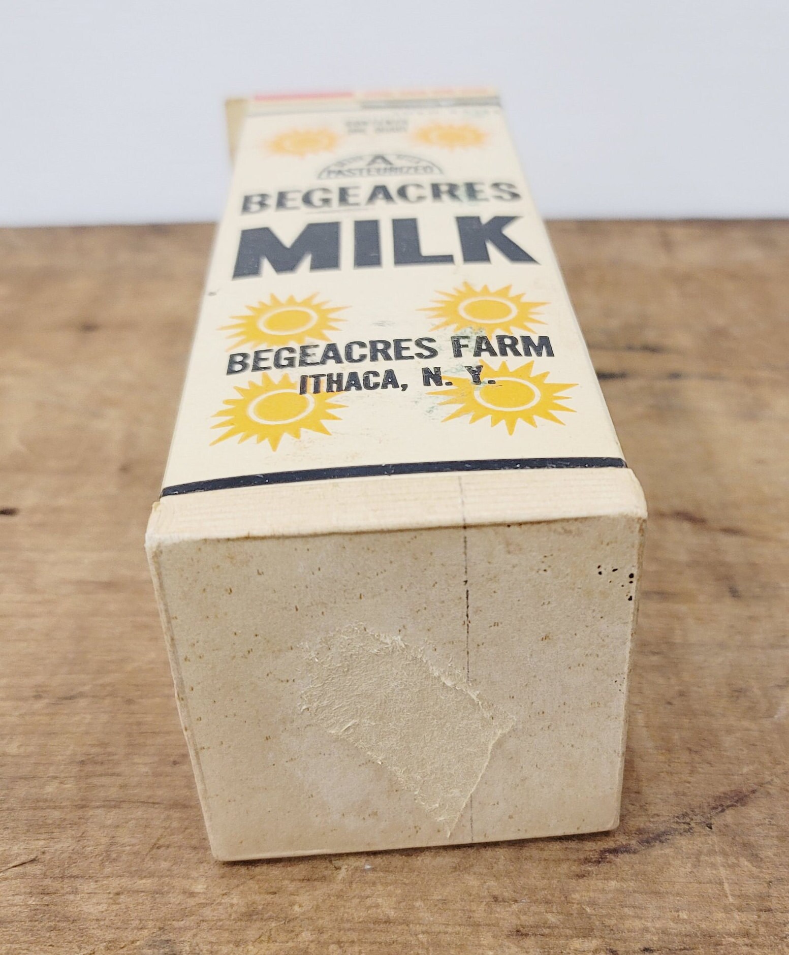 Vintage Begeacres One Quart Milk Carton - Farmhouse Decor