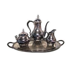 Vintage Reed & Barton 7040 Provincial Silver Coffee Serving Set