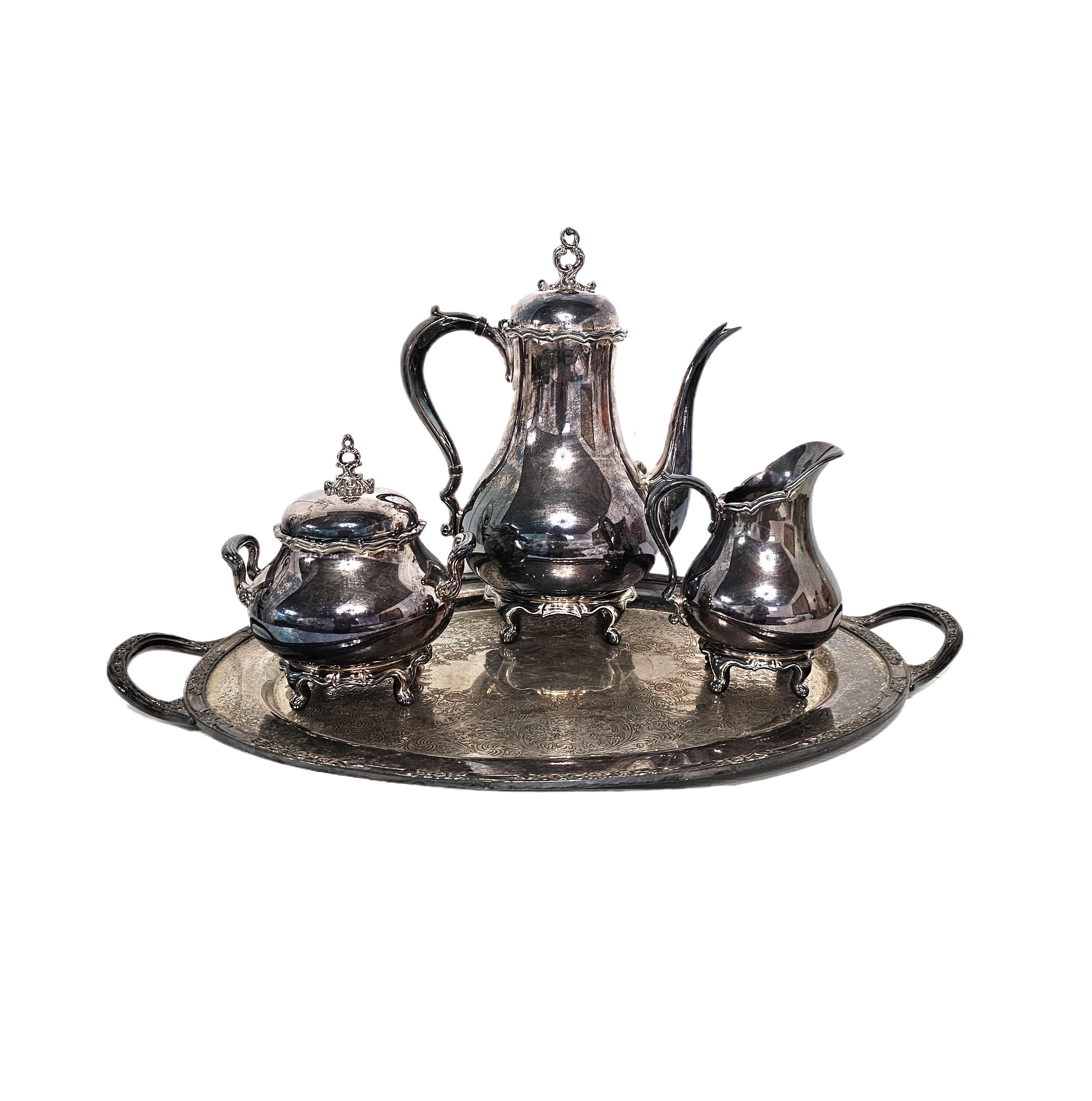 Vintage Reed & Barton 7040 Provincial Silver Plate Coffee Serving
