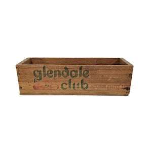 Vintage Glendale Club Wood Cheese Box - Farmhouse Kitchen - Wood Advertising Box