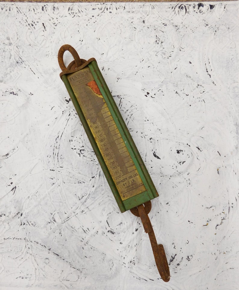 Vintage Green Hanson Model 8920 Hanging 200 LB Scale Etsy
