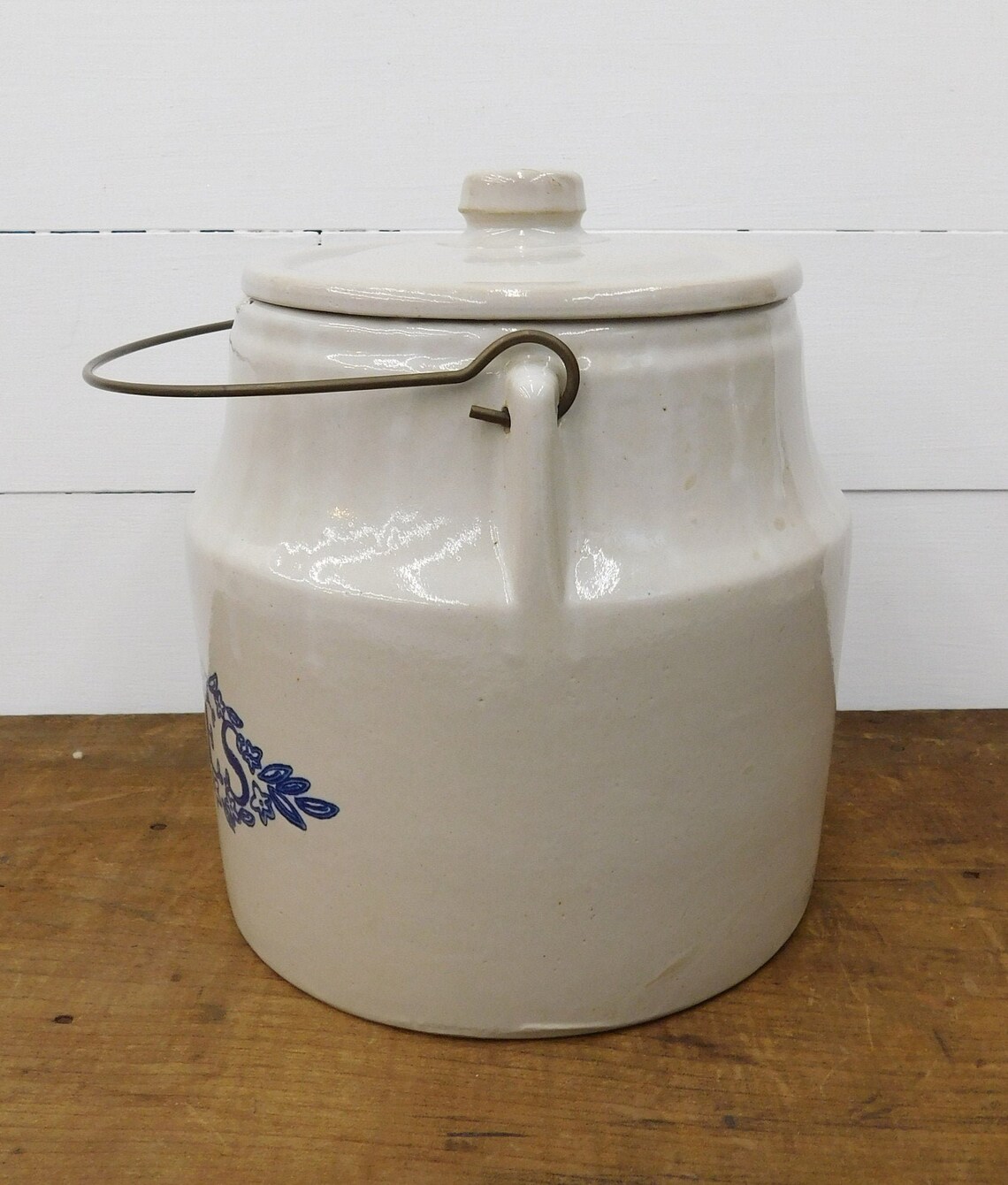 Vintage Monmouth ILL Stoneware Crock Cookie Jar With Bail Wire Etsy
