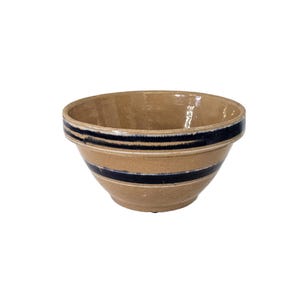 Vintage Blue Stripe Stoneware Mixing Bowl