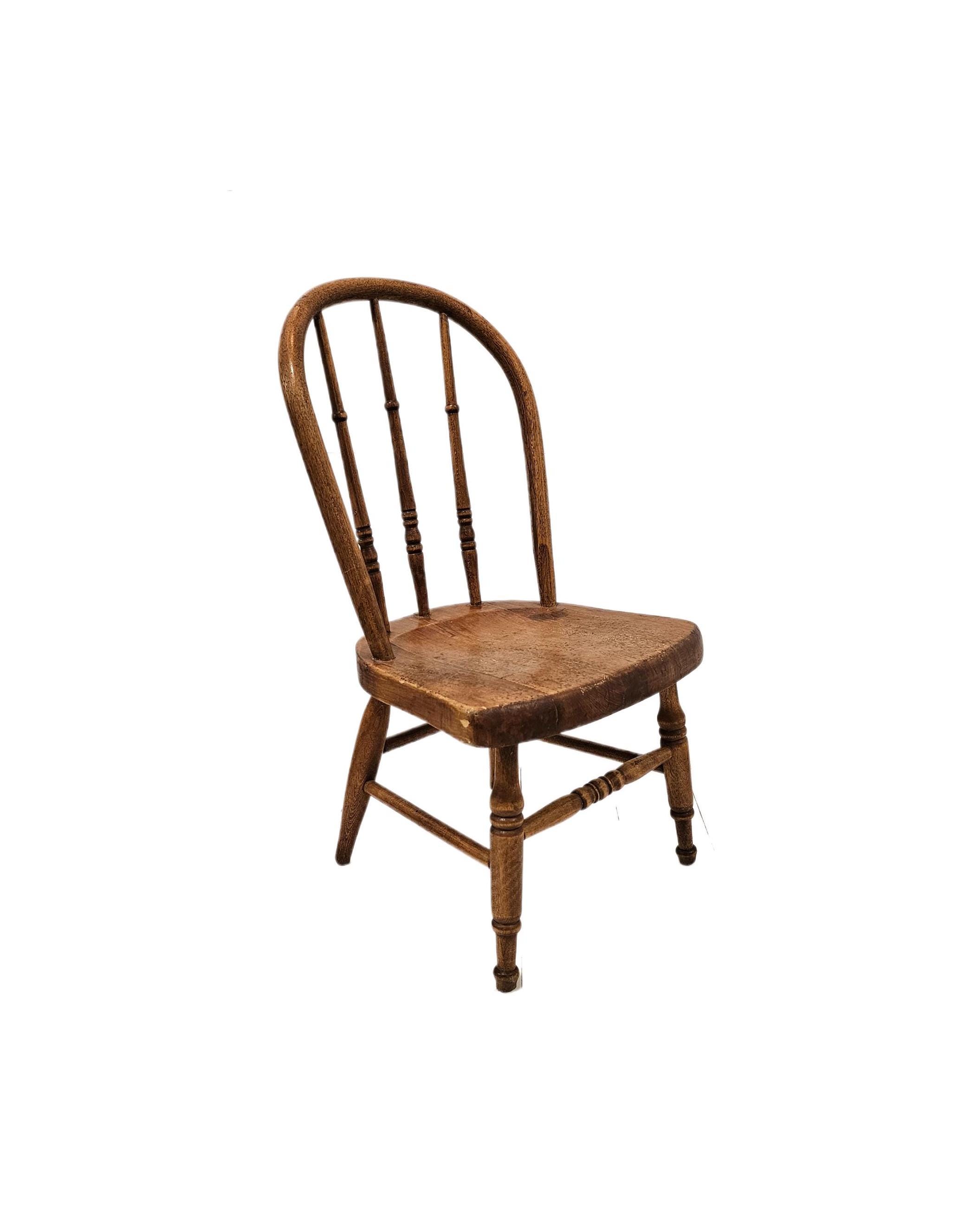 Vintage Wood Bowback Spindle Child's Chair - Farmhouse Playroom - Etsy