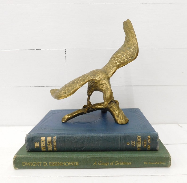 Vintage Brass Eagle Figurine Eagle Statue Brass Bird Etsy