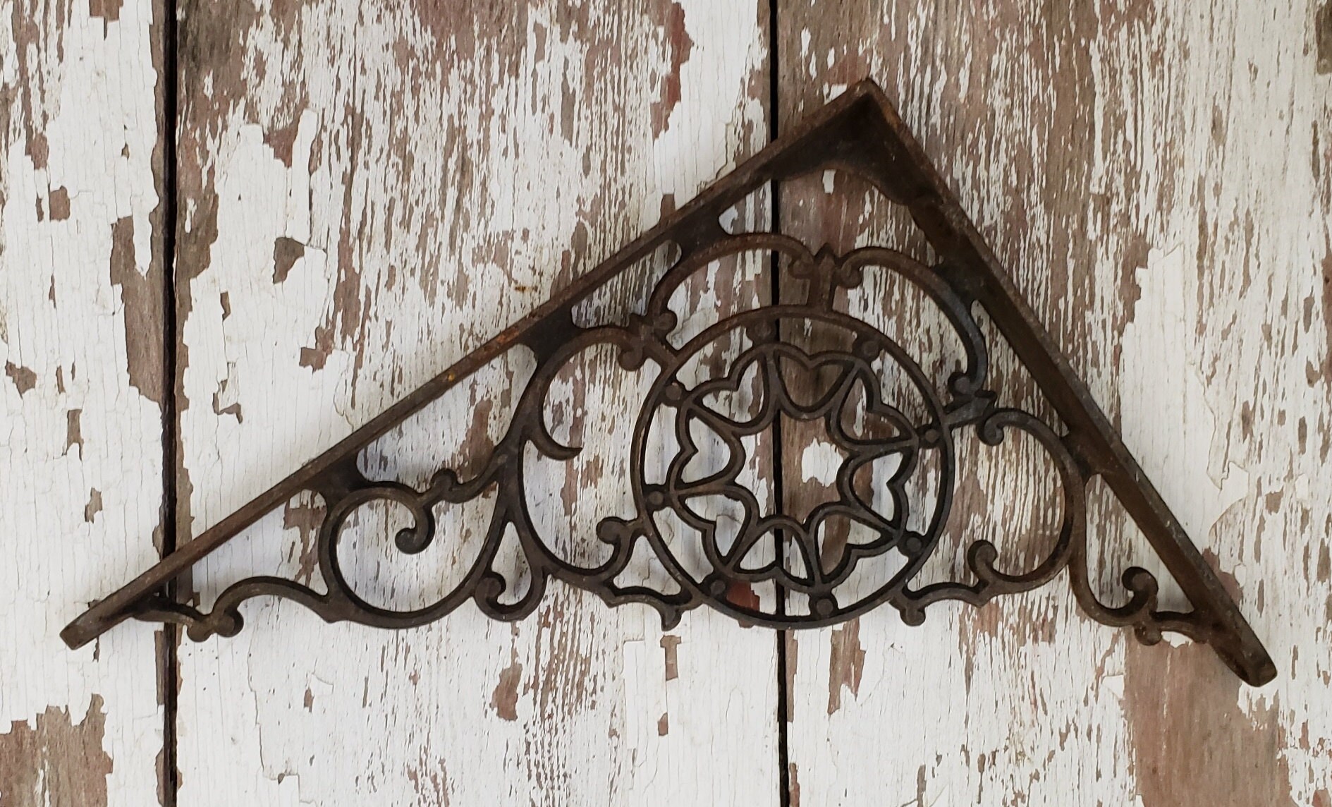 Vintage Rusty Metal Cobweb Bracket Farmhouse Shelf Bracket Etsy