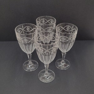 Vintage Ice Tea Grand Tapestry by GORHAM CRYSTAL Glasses Set of 4