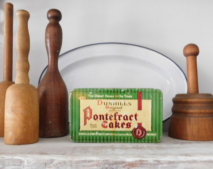 Vintage Dunhills Original Licorice Pontefract Cakes Tin Advertising Tin