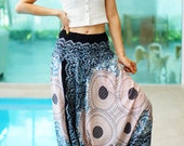 Handmade Fall Harem Pants, Yoga, Gypsy Pants, Romper, Maternity, Chakra, Aladdin, Baggy, Genie, Boho, Hippie,Yoga White Gray W5089