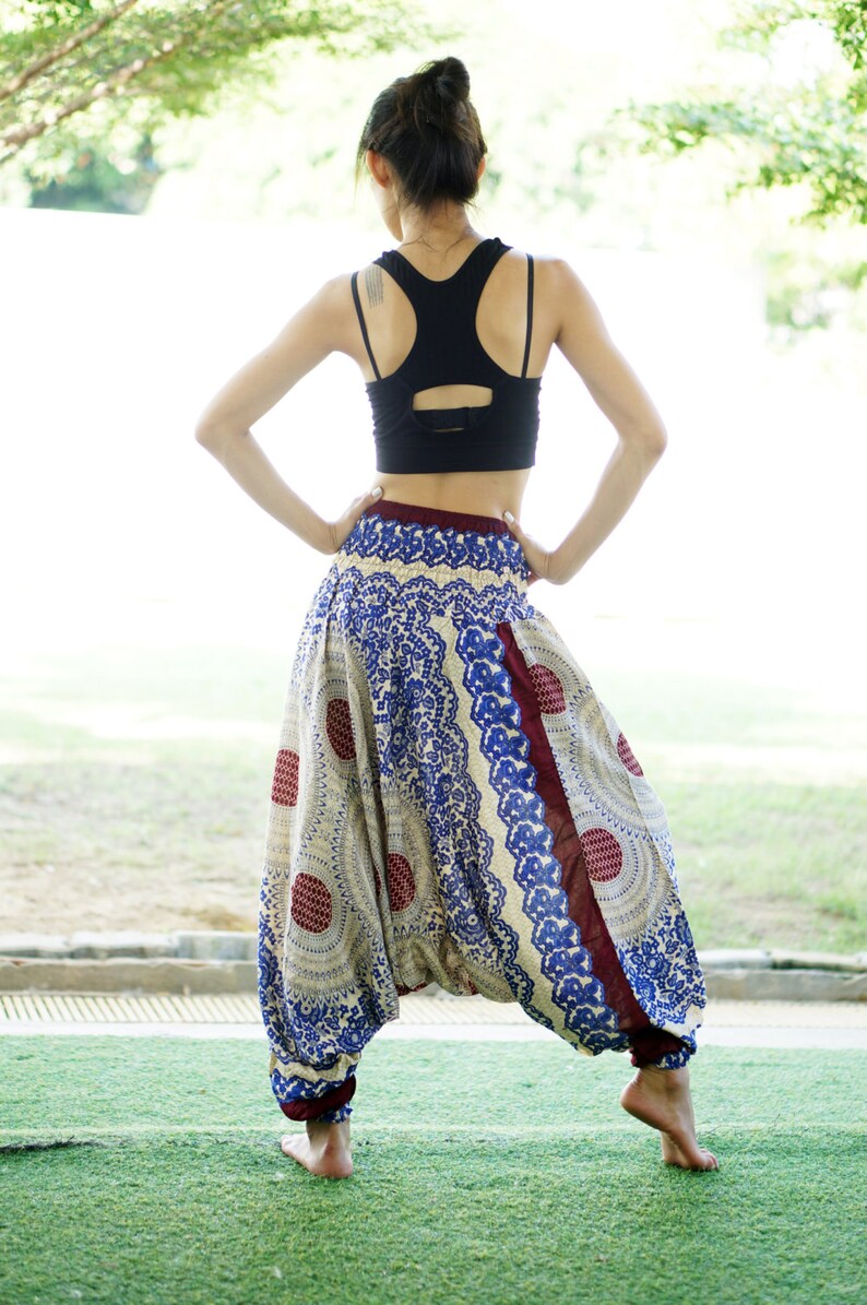 Elastic Waist Clothing Beach Women Baggy Casual Q5009 Boho Strenchy Pants Rayon Pants Harem Pants Thai Pants