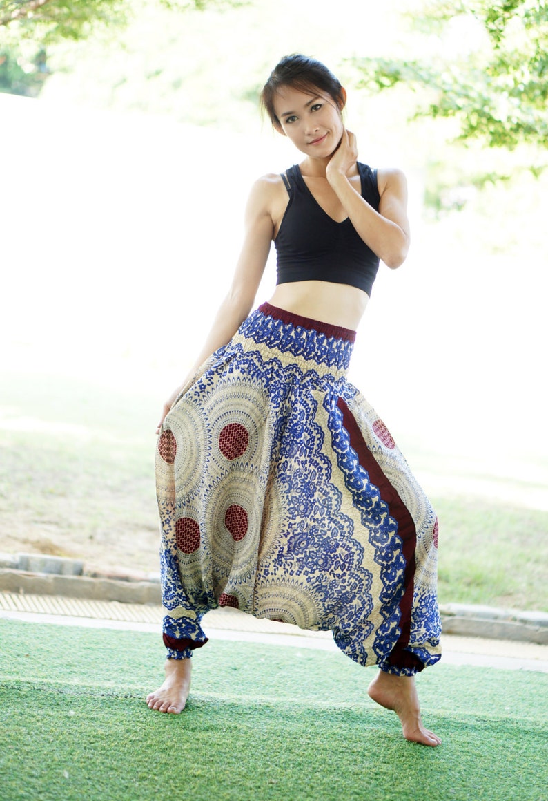 Elastic Waist Clothing Beach Women Baggy Casual Q5009 Boho Strenchy Pants Rayon Pants Harem Pants Thai Pants
