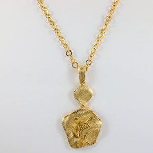 Vintage Yves Saint Laurent YSL Statement Gold Plated Necklace