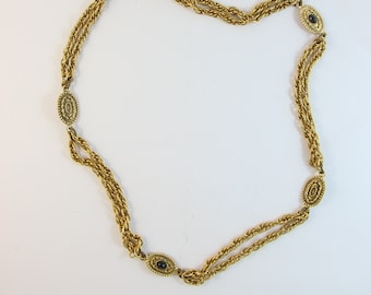 Vintage Chanel Black Bead Double Necklace c.1982